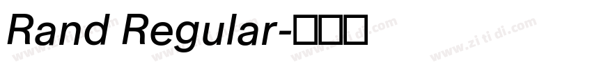 Rand Regular字体转换